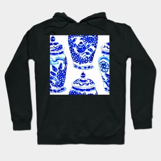 Blue and white chinoiserie jars Hoodie